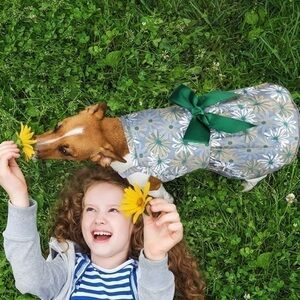 Small Dog Or Cat Floral Summer Dress With Bow Tie- NEW